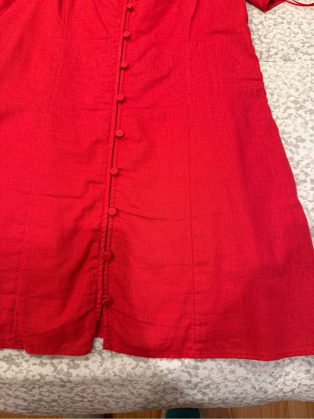 Abercrombie Linen-Blend Button-Through Mini Dress - Picture 5 of 8